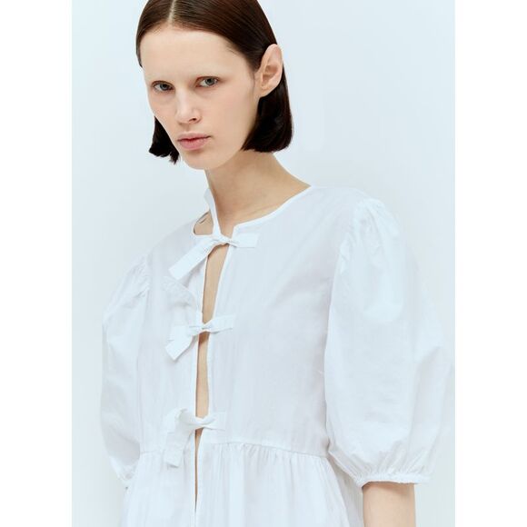 Ganni Women Cotton Poplin Peplum Blouse